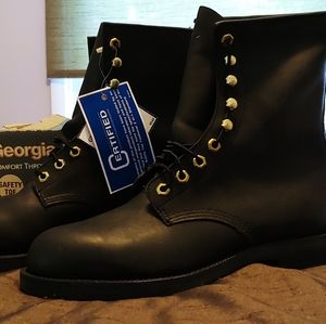 Black Georgia Steel Toe Safety Boots Size 8.5 XW